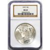 Image 1 : 1923 $1 Peace Silver Dollar Coin NGC MS65