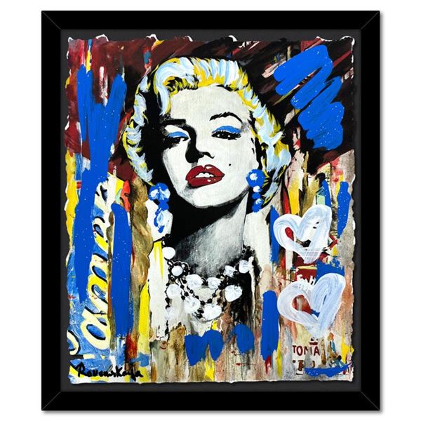 Nastya Rovenskaya "Marilyn Monroe II" Original Mixed Media on Paper