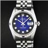 Image 1 : Rolex Mens Stainless Steel Blue Vignette Sapphire and Diamond Datejust Wristwatch