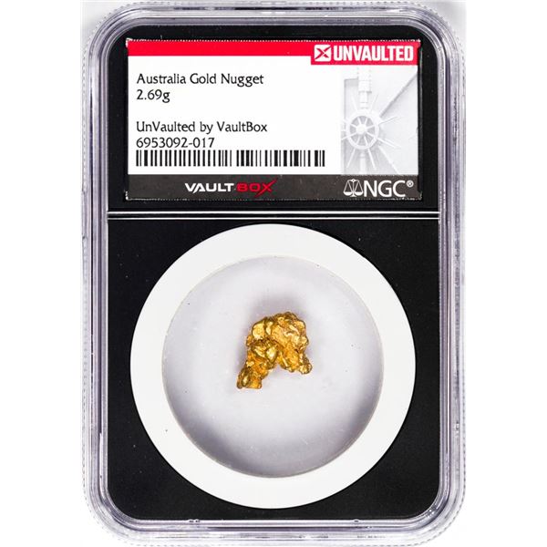 2.69 Gram Australia Gold Nugget NGC Vaultbox Unvaulted
