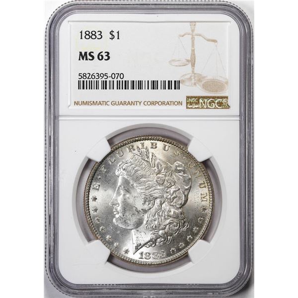 1883 $1 Morgan Silver Dollar Coin NGC MS63