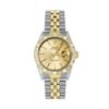 Image 2 : Rolex Mens Two Tone Champagne Index Diamond Datejust Wristwatch With Rolex Box