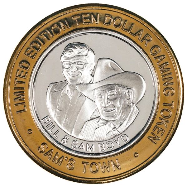 .999 Silver Sam's Town Las Vegas, Nevada $10 Casino Limited Edition Gaming Token