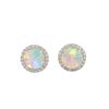 Image 1 : 14KT Yellow Gold 6.72 ctw Opal and Diamond Earrings