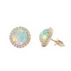 Image 2 : 14KT Yellow Gold 6.72 ctw Opal and Diamond Earrings