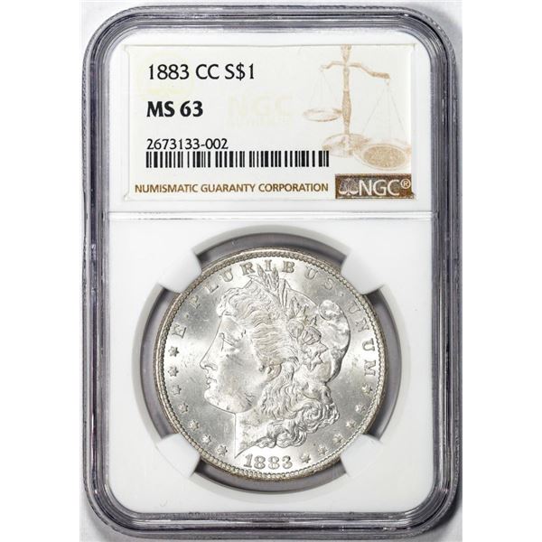1883-CC $1 Morgan Silver Dollar Coin NGC MS63