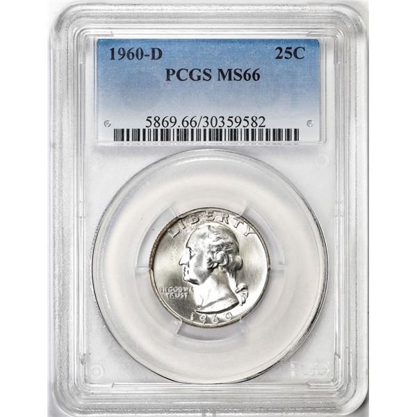 1960-D Washington Quarter Coin PCGS MS66