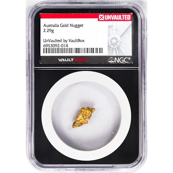 2.29 Gram Australia Gold Nugget NGC Vaultbox Unvaulted
