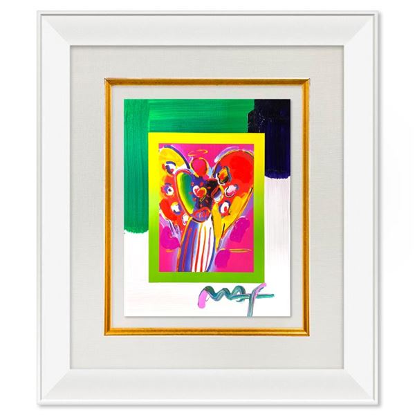 Peter Max "Angel with Heart" Original Mixed Media on Paper