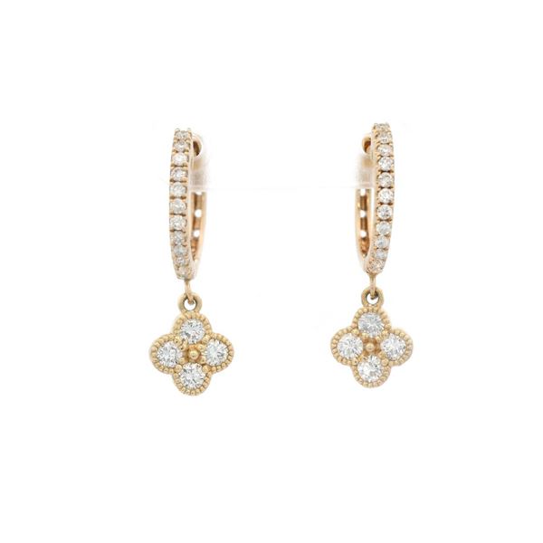 14KT Yellow Gold 0.78 ctw Diamond Dangle Earrings