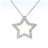 Image 1 : 14KT White Gold 0.22 ctw Diamond Star Pendant with Chain
