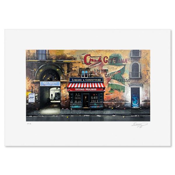 Thomas Pradzynski (1951-2007) "Cafe Gitman-Napoli" Limited Edition Serigraph on Paper
