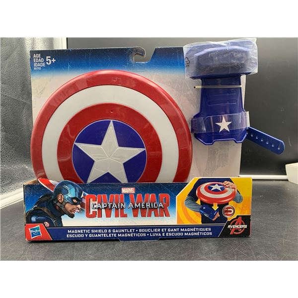 Marvel Avengers Captain America Magnetic Shield and Gauntlet, Kids Super Hero Costumes, for 5 Year O