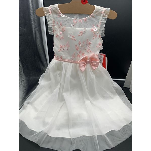 Jona Michelle White & PInk Little Girls Dress  Size: 6