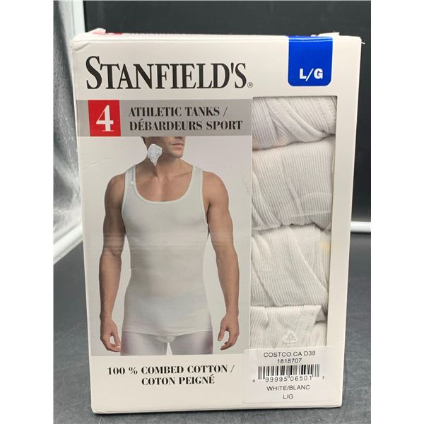 Stanfield's Athletic Tanks 100% Combed Cotton  4pc Size: L/G