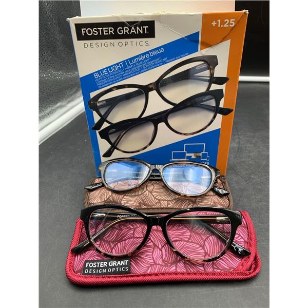 Foster Grant Design Optics - Blue Light (helps filter potentially harmful blue light) +1.25 2 pairs 