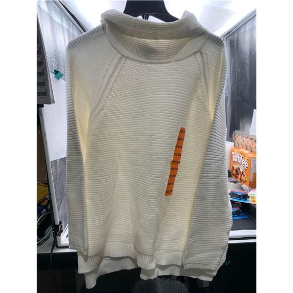 Kennith Cole Reaction XXL White Knit Mock Turtleneck Sweater