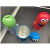 Image 3 : Lot of 3 Sesamee Streey Character Tin Piggy Banks