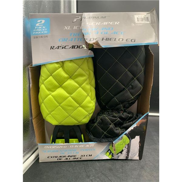 2 Pack Platinum Series Mitten Style Hand Snow & Ice Scraper