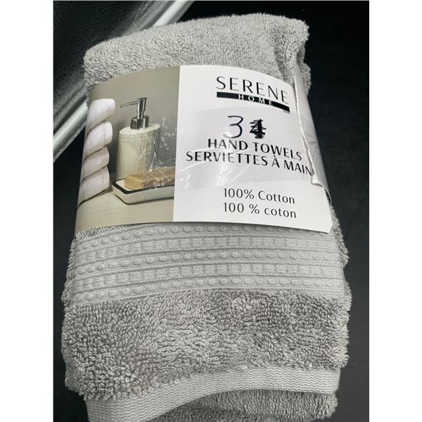Serene 3 pc Cotton Hand Towel Sey - Gray