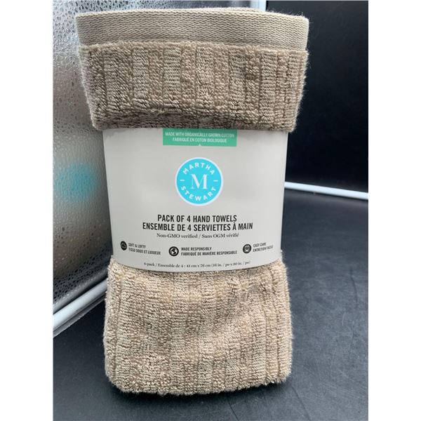 Martha Stewart 4 Pack Hand towel set - Light Brown