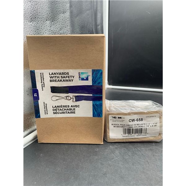 Lot of 12 lanyards & 50 ID Badge Holders