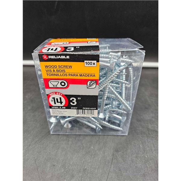 Reliable Wood Screw, #14- 100 pc