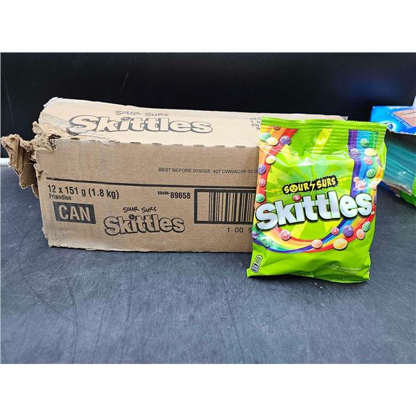 Skittles Sour, Chewy Sour Candy Bag, Bulk Box 12x151g