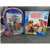 Image 1 : PJ Masks Art & Activity On The Go Set AND Paw Patrol Valentine Tattoo Pops And Card Kit