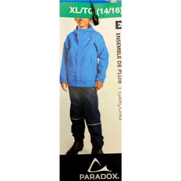 Paradox Boys Blue Rain/ Windbreaker Coat With Hood Size: XL/TG (14/16)