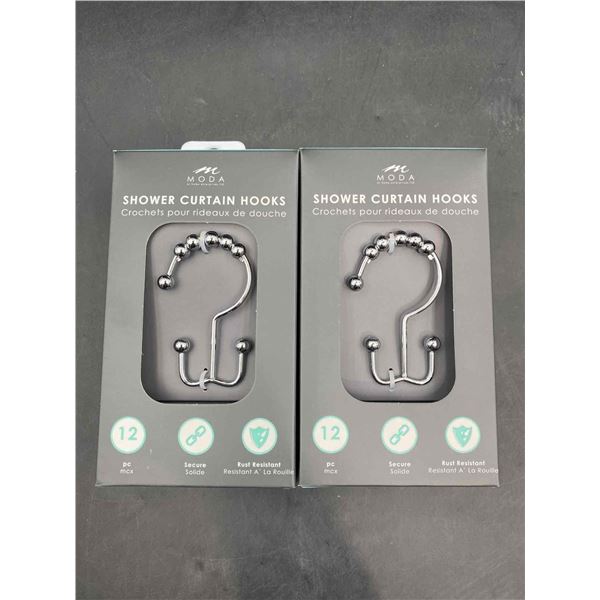 Moda Shower Curtain Hooks 12 pack x's 2
