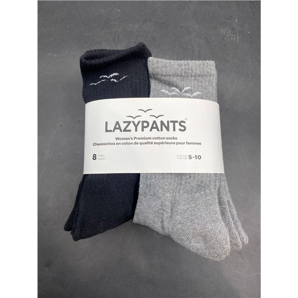 Lazypants Women's Premium Cotton Socks  8-Pairs Size: 5-10
