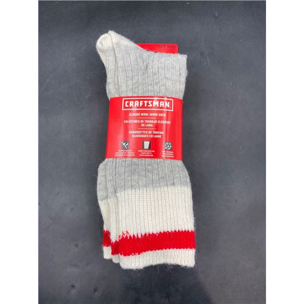 Craftsman Classic Wool Work Socks 3pk (size 10-13)