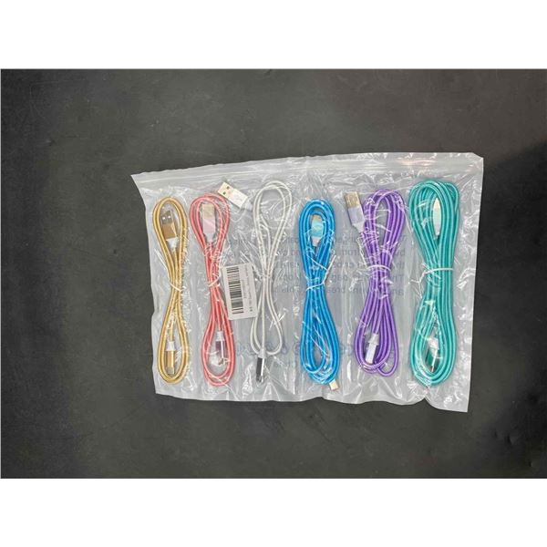 Lot of 6 Assorted Length USB to USB Type-C Charge Cords