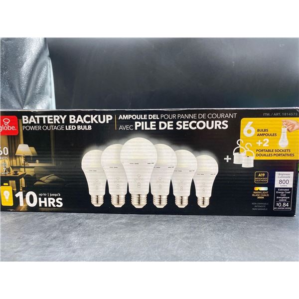 GLOBE Battery Rechargable Backup Bulbs - 6 Pack