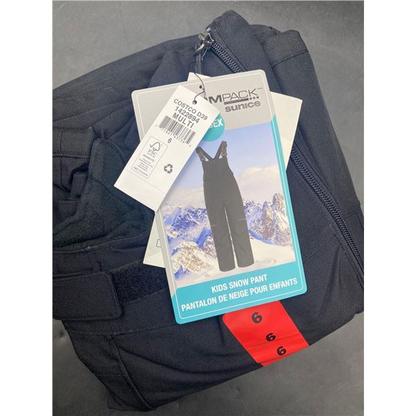 Stormpack Kids Snow Pants  - Size 6 - Black