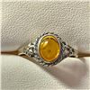 Image 1 : Silver Amber Ring (~Size 7.5)(Ring is resizable for $40), Suggested Retail Value $80
