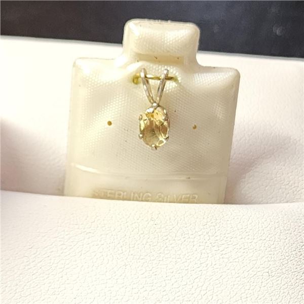 Silver Citrine Pendant (~Size 0) (~length 0 inches), Suggested Retail Value $50