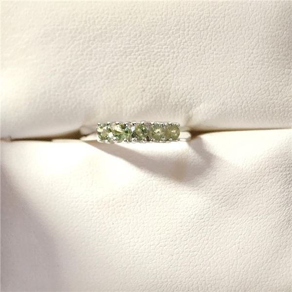 Silver Green Sapphire Ring (~Size 7)(Ring is resizable for $40) (~length 0 inches), Suggested Retail