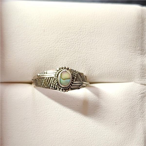 Silver Canadian Ammolite Ring (~Size 7.5)(Ring is resizable for $40) (~length 0 inches), Suggested R