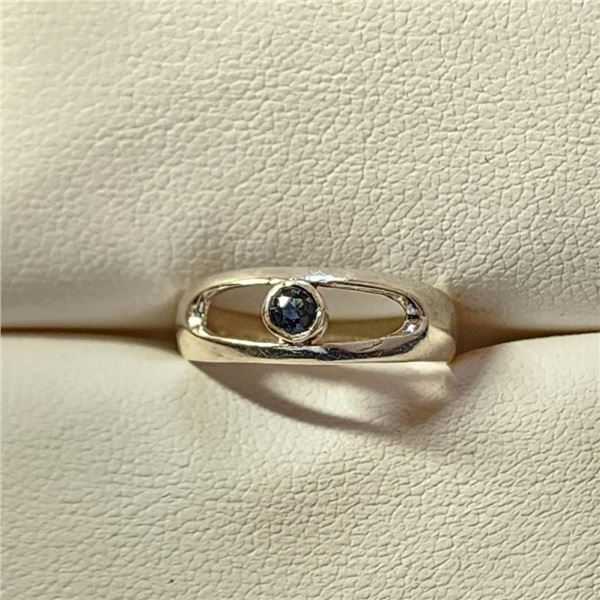 Silver Sapphire Ring (~Size 6)(Ring is resizable for $40) (~length 0 inches), Suggested Retail Value