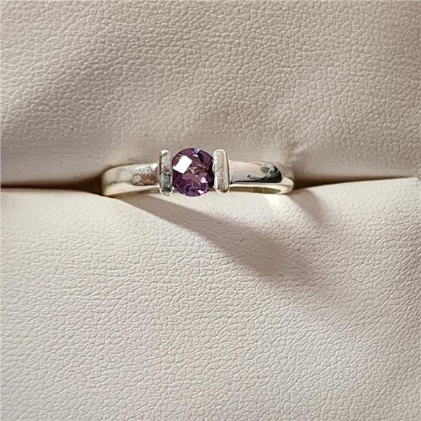 Silver Amethyst Ring (~Size 7)(Ring is resizable for $40) (~length 0 inches), Suggested Retail Value