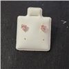 Image 1 : 9K Yellow Gold Pink Cz Earrings (~Size 0) (~length 0 inches), Suggested Retail Value $80