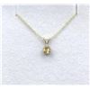 Image 2 : 10KT Yellow Gold Natural Citrine (0.73ct) and Natural White Sapphire Pendant With Gold Plated Sterli