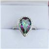 Image 1 : Sterling Silver Natural Mystic Quartz (4ct) with CZ (0.20ct) Ring, Size 6. W/A $940.00.