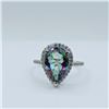 Image 5 : Sterling Silver Natural Mystic Quartz (4ct) with CZ (0.20ct) Ring, Size 6. W/A $940.00.