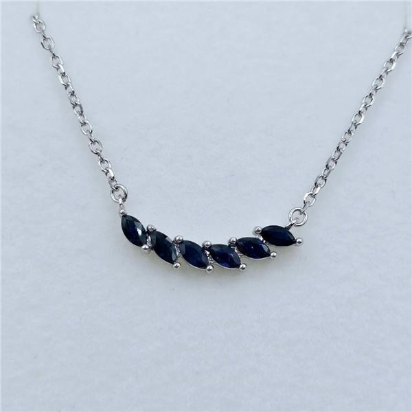 Sterling Silver Natural Blue Sapphire (1ct) Necklace, W/A $600.00. Sapphire is the birthstone for Se