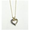 Image 2 : Gold Plated Sterling Silver Natural Iolite Heart Shape Pendant With Gold Plated Sterling Silver Chai