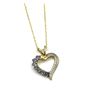 Image 3 : Gold Plated Sterling Silver Natural Iolite Heart Shape Pendant With Gold Plated Sterling Silver Chai