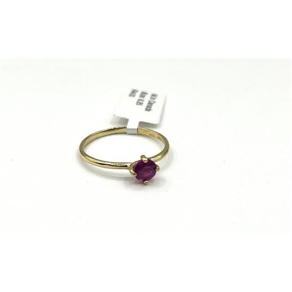 10KT Yellow Gold Natural Enhanced Ruby (0.60ct) Ring, Size 6.25, W/A $705.00. Ruby is the birthstone